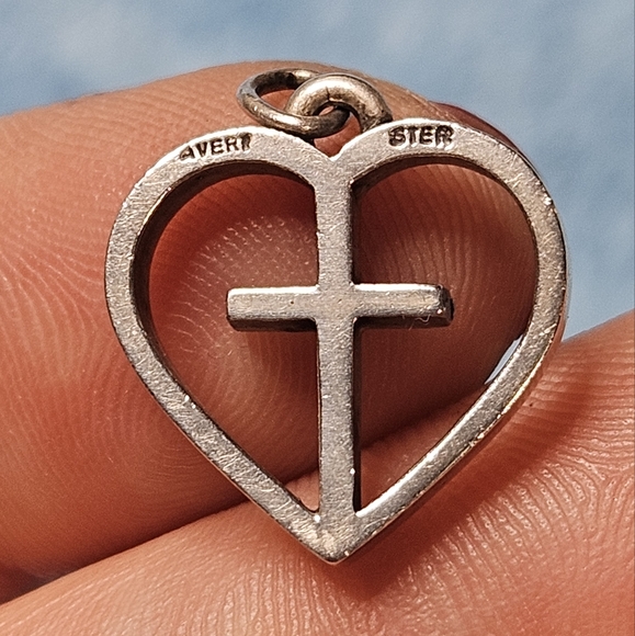 James Avery Sterling Silver Heart Cross Pendant Charm Retired Eternity Forever - Picture 9 of 11